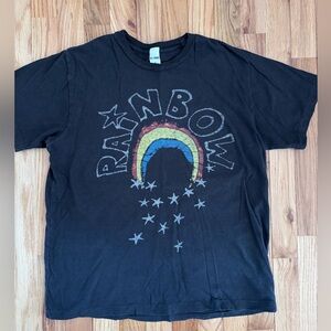 Re/Done Black Tee with Rainbow Design 🌈